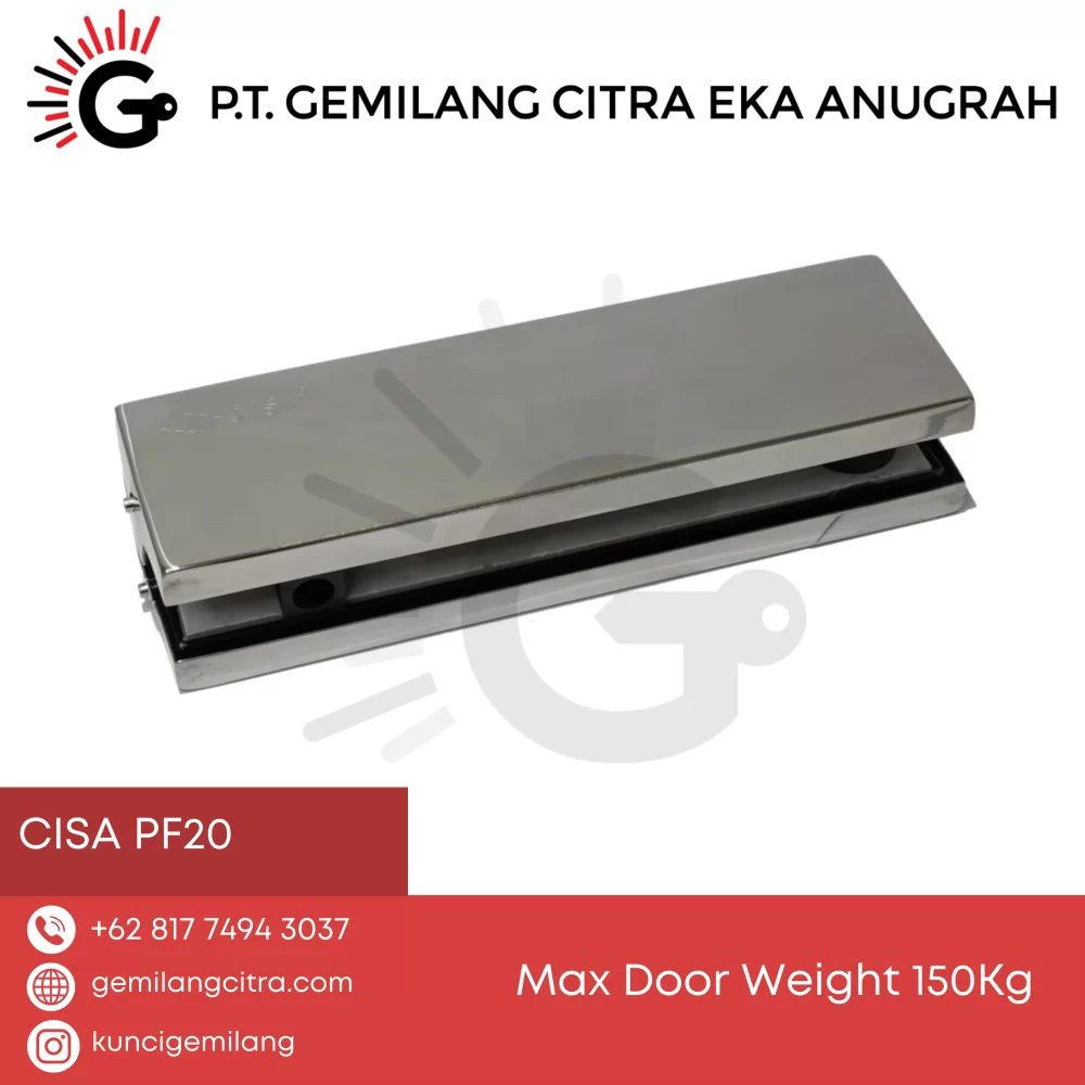 Patch Fitting CISA PF20 Elegance to Your Glass Door